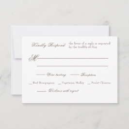 Cartão RSVP Rococo Florentine Monocromático Monograma