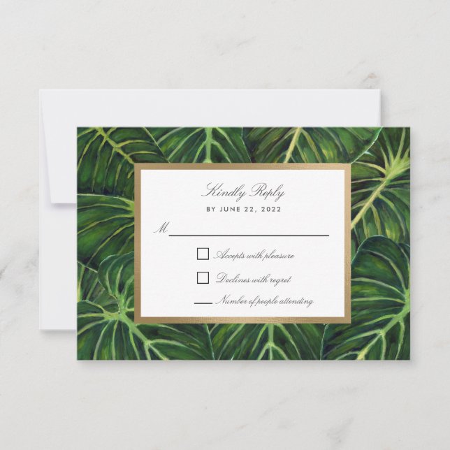 Cartão RSVP Romance tropical II (Frente)