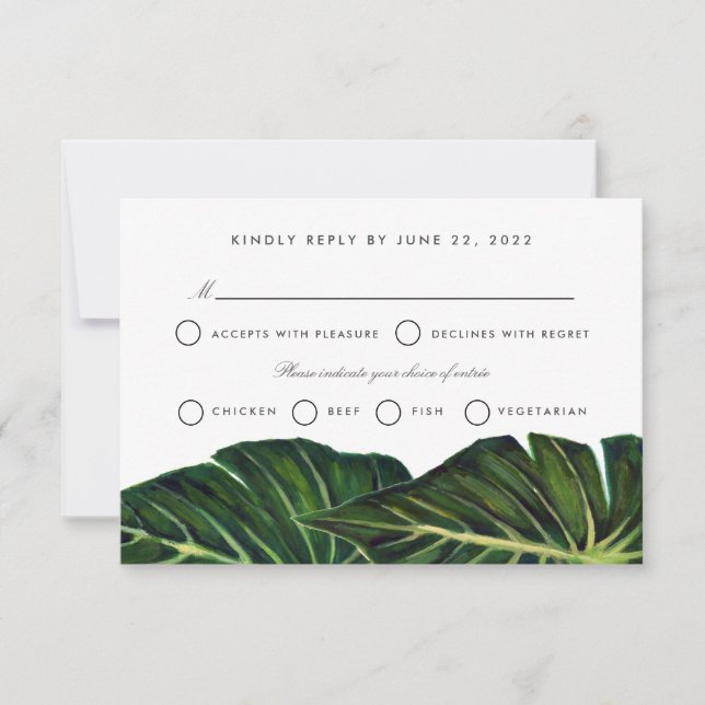 Cartão RSVP Romance tropical II (Frente)