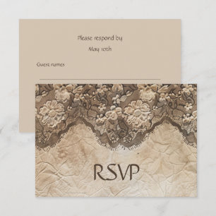 Cartão RSVP Românico Vintage Country Lace