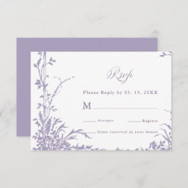 Cartão RSVP Romantic Botanical Arch Garden Lavender Wedding