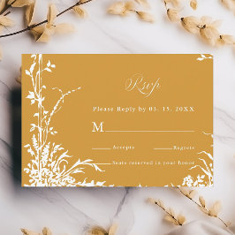 Cartão RSVP Romantic Botanical Garden Wedding Amber