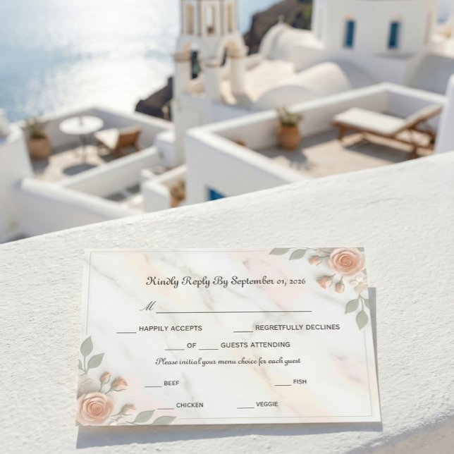 Cartão RSVP Romantic Botanical Script Garden Pastel (Criador carregado)