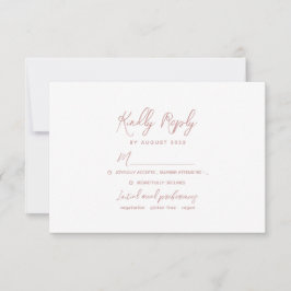 Cartão RSVP Romantic Dusty Rose Wedding