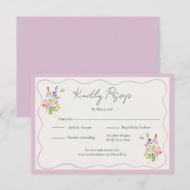 Cartão RSVP Romantic Garden Floral Wedding 