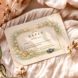 Cartão RSVP Romantic Pastel Graduation Party