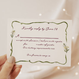 Cartão RSVP Romantic Tuscan Garden Whimsical Floral Wedding