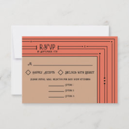 Cartão RSVP Romântica Vintage Inspirou Refeição De Casamento D
