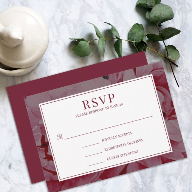 Cartão RSVP Romântico de Casamento Romântico Elega (Elegant Rose Pink Romantic Wedding RSVP Card)