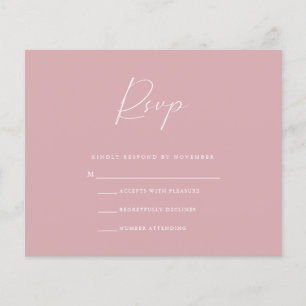 Cartão RSVP Rosa de Orçamento