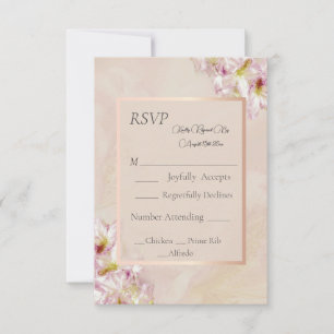 Cartão RSVP Rosa Dourado Azalea Wedding