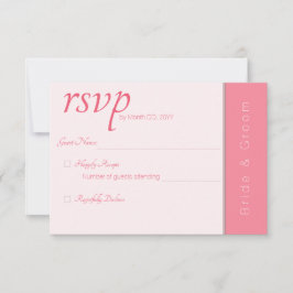 Cartão RSVP Rosa Pink Forever Começa Casamento Moderno Elegant
