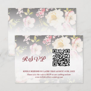 Cartão RSVP Rosas Amarelas Cor-de-Água Rosa,borradas,desfocada