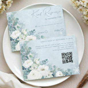 Cartão RSVP Rosas Brancas Hellebores Eucalipto Prateado Casame
