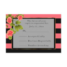 Rosas Corais em Listras Corais e Pretas