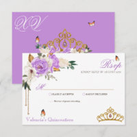 Rosas de lavanda Dourada Gemstone Tiara Quinceaner