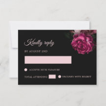 Rosas Desenhadas à Mão Floral Preto