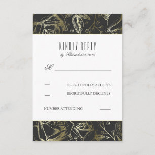 Cartão RSVP Rosas Dourados da respiração do bebê que Wedding