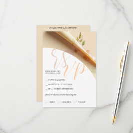 Cartão RSVP Rosas Florais Blush Boho Orçamento de Aquarela