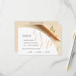 Cartão RSVP Rosas Florais Blush Boho Orçamento de Aquarela