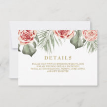 Rosas Florais Tropicais Folhas de Palmeira Detalhe