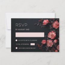 Rosas Flores Silvestres Casamento Escuro 3D