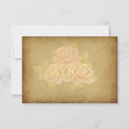 Cartão RSVP Rosas romanos cor-de-rosa-vítreos