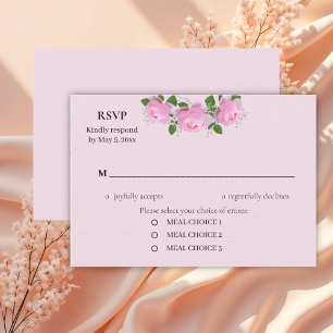 Cartão RSVP Rosas Rosa Fragrantes, Casamento