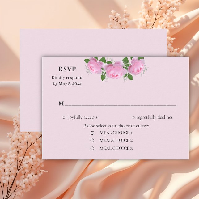 Cartão RSVP Rosas Rosa Fragrantes, Casamento (Criador carregado)