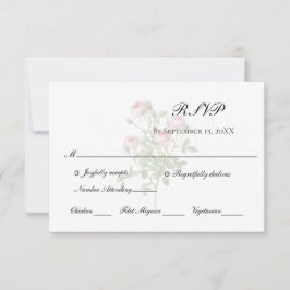 Cartão RSVP Rosas Rosas Florais Elegantes Formais Clássicas Ca