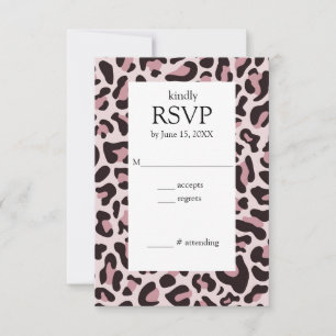Cartão RSVP RoseGold para impressão do Leopardo