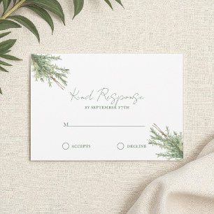 Cartão RSVP Rosemary Sprigs da França com Twine