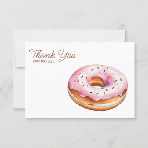 Cartão RSVP Rosquinha Personalizada De Aquarelas Obrigado Cart