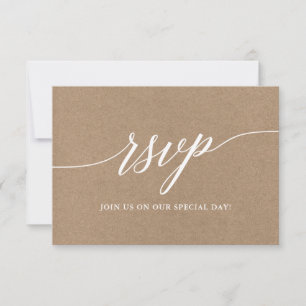 Cartão RSVP Roteiro moderno da caligrafia que Wedding a