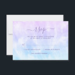 Cartão RSVP Roxo Tie Dye Bat Mitzvah<br><div class="desc">Cartão de resposta RSVP Bat Mitzvah, cor azul-lacre roxa moderna.</div>