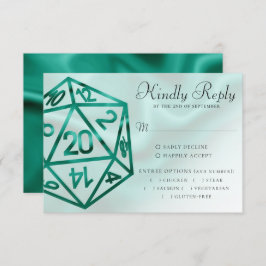 Cartão RSVP RPG Dice | Emerald Fantasy Tabletop Gamer Entree