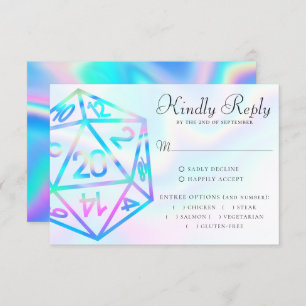 Cartão RSVP RPG Dice   Holo Fantasy Tabletop PnP Gamer Entree