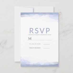 Cartão RSVP RSPV Casamento Moderno Aquarela Roxo Azul-Pervinca