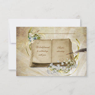 Cartão RSVP RSVP- Antigo Livro de Casamento