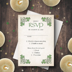 Cartão RSVP Rua irlandesa. Casamento de Patrick