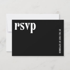 Cartão RSVP Ruby Black Modern Wedding