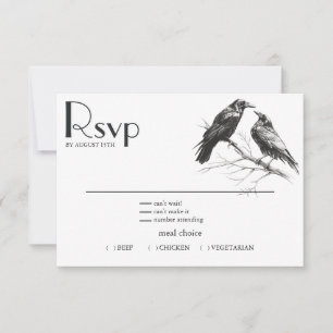 Cartão RSVP Rustic BOHO Crow Lovers