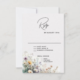 Cartão RSVP Rustic Boho Watercolor
