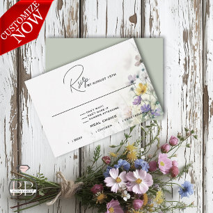 Cartão RSVP Rustic Boho Watercolor