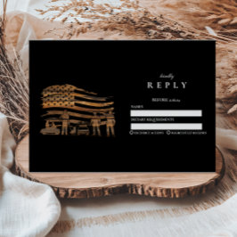 Cartão RSVP Rustic Copper Police Academy Graduation