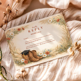 Cartão RSVP Rustic Cowgirl Graduation Party