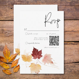 Cartão RSVP Rustic Delicate Burgundy Rust Cole Sai do Código Q