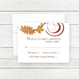 Cartão RSVP Rustic Falling Deixa Casamento