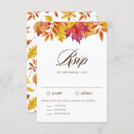 Cartão RSVP Rustic Falling Deixa O Casamento De Outono Do Garl