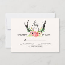 Rustic Floral Antler Hunt está sobre o casamento R